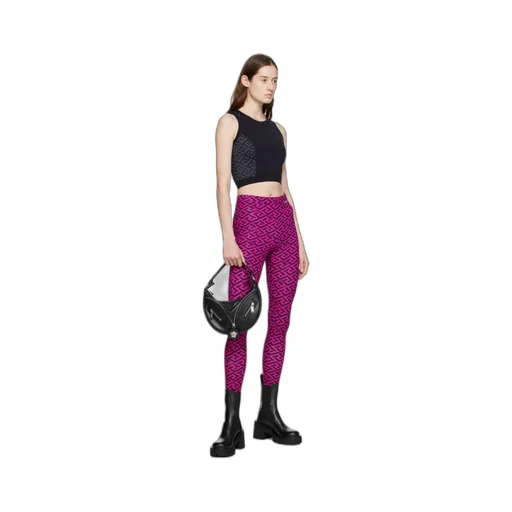 Black Greca Print Vest Top