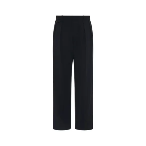 Pleated Straight-Leg Tailored Trousers