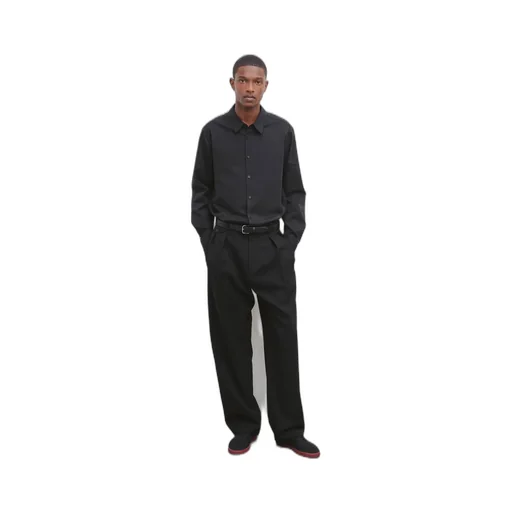 Pleated Straight-Leg Tailored Trousers
