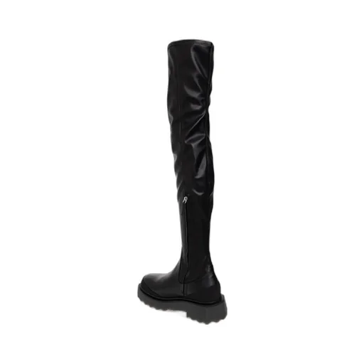 Off-White Round Toe Knee-Length Boots
