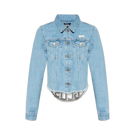 Logo-Plaque Cropped Denim Jacket