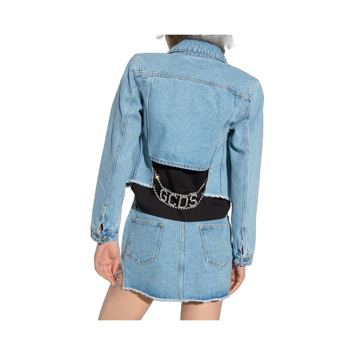 Logo-Plaque Cropped Denim Jacket