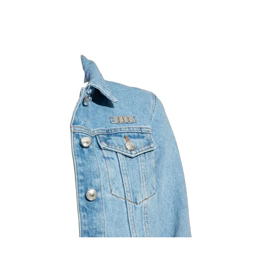 Logo-Plaque Cropped Denim Jacket