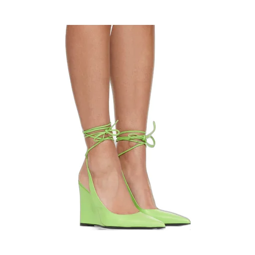By Far Vaughn Tie-Fastening Wedge Pumps
