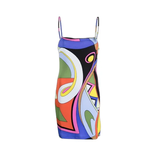 Graphic-Print Short Dress