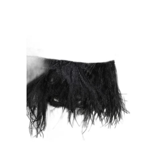Jacquard Feather-Trimmed Mini Skirt