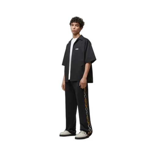 Chain-Print Elasticated-Waistband Track Pants