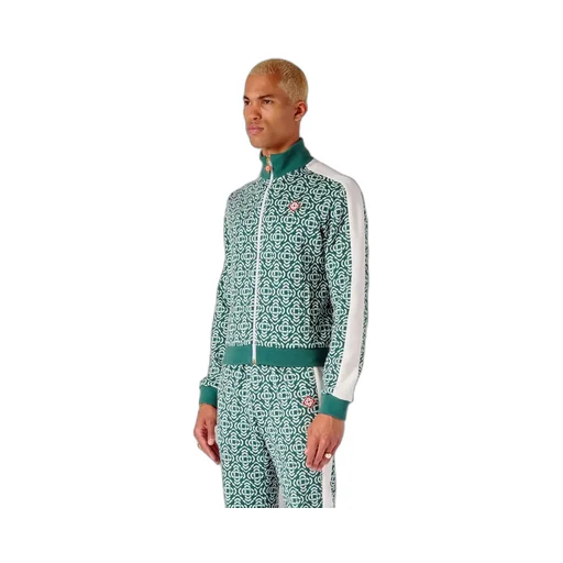 Monogram-Jacquard Zip-Up Cardigan