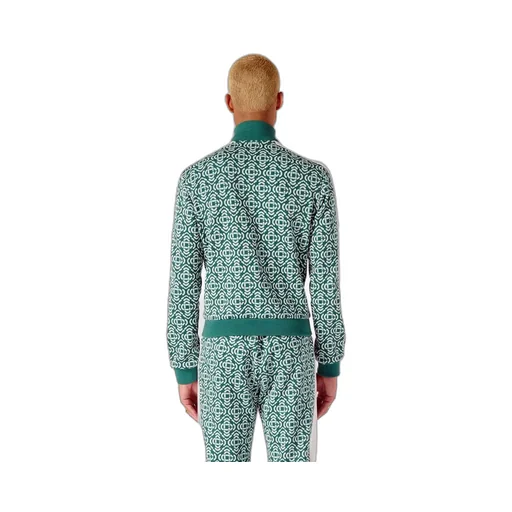 Monogram-Jacquard Zip-Up Cardigan