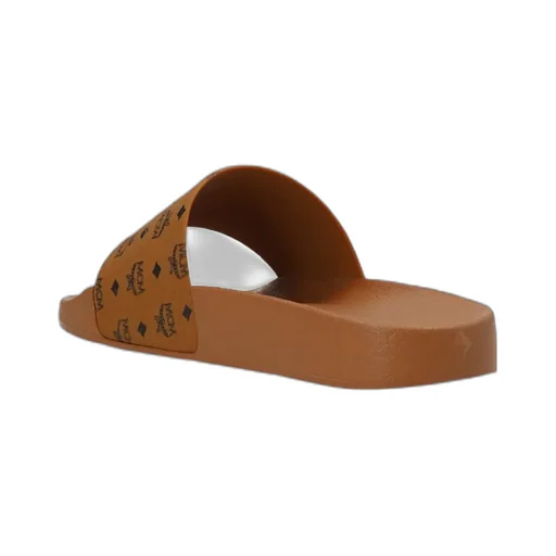 Mcm Monogram Printed Slip-On Slides