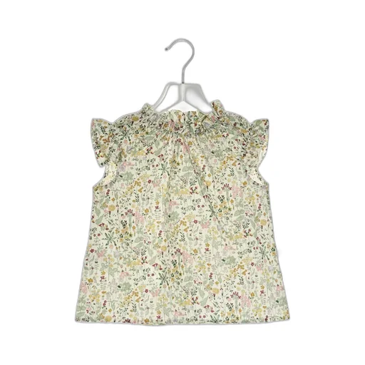 Floral-Print Ruffle-Detail Blouse