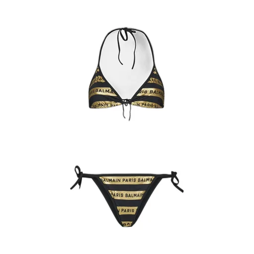 Logo-Stripe-Print Bikini