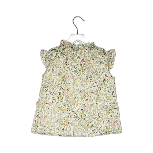 Floral-Print Ruffle-Detail Blouse