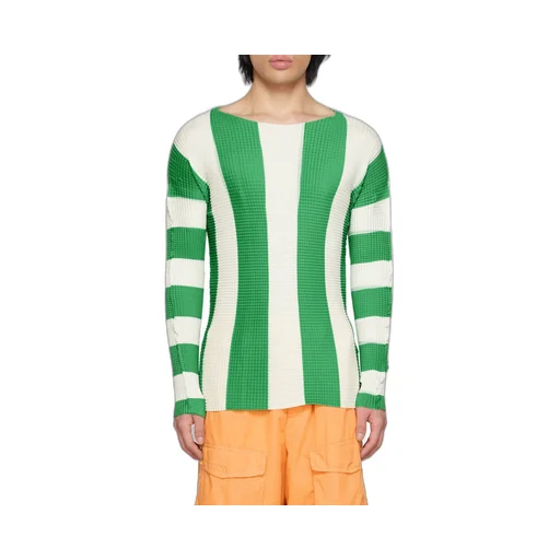 Pleated Striped T- Shirt