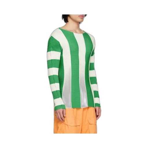 Pleated Striped T- Shirt