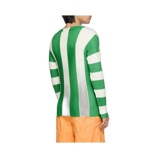 Pleated Striped T- Shirt