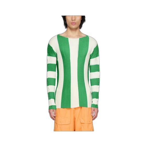 Pleated Striped T- Shirt