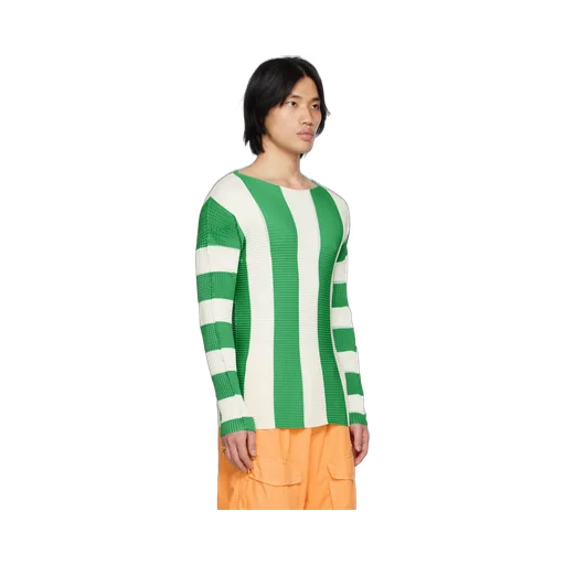 Pleated Striped T- Shirt