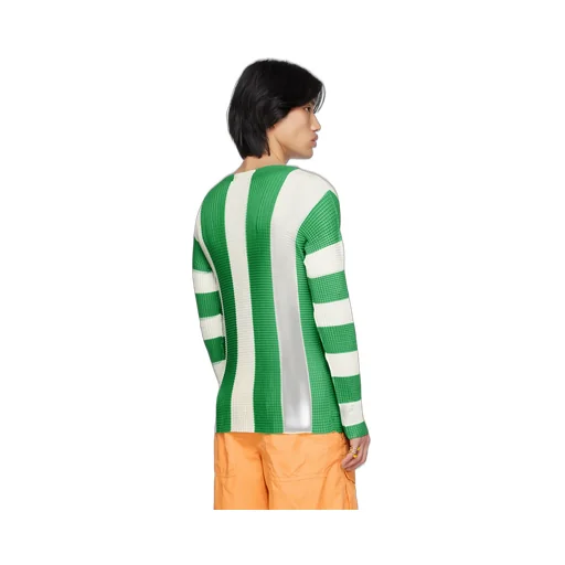 Pleated Striped T- Shirt