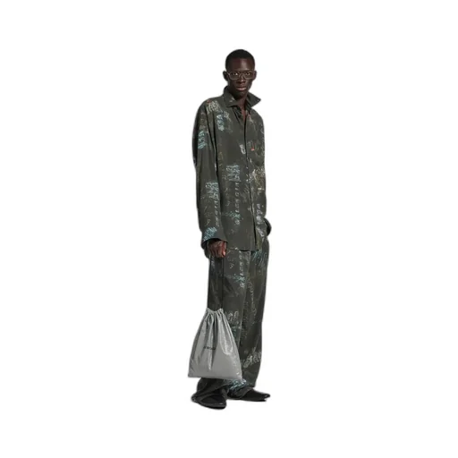 Washed Crayon Allover Long Sleeve Cocoon Shirt