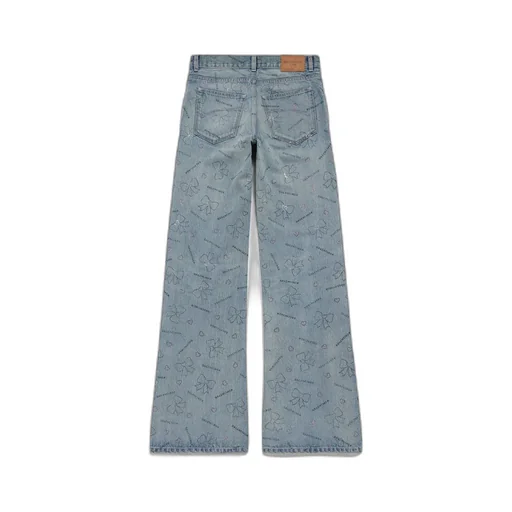 Handrawn Bows Denim Pants