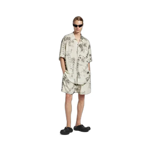 Washed Crayon Allover Short Sleeve Minimal Shirt