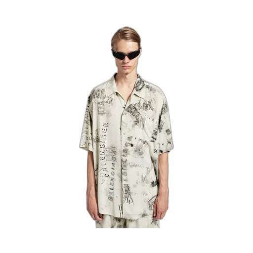 Washed Crayon Allover Short Sleeve Minimal Shirt