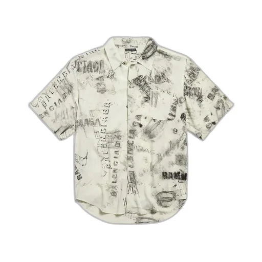 Washed Crayon Allover Short Sleeve Minimal Shirt