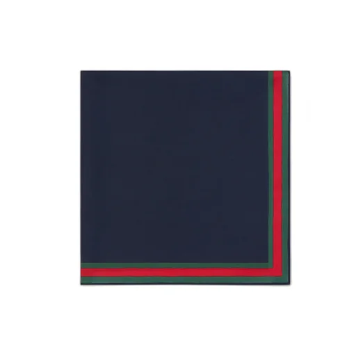Cotton Silk Pocket Square With Web