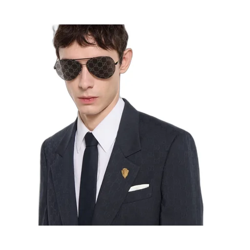Single-Breasted Gg Wool Jacket