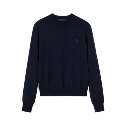 Knit Wool Sweater With Embroidery