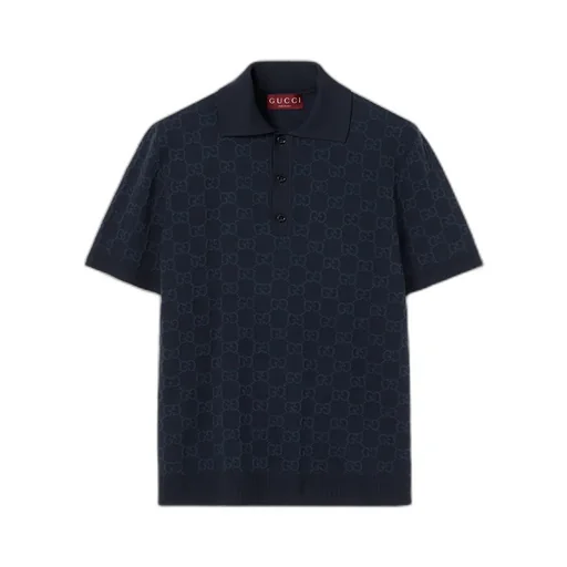 Gg Cotton Silk Jacquard Polo Shirt