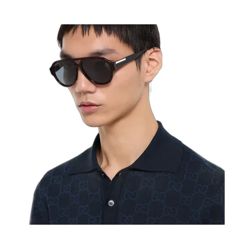 Gg Cotton Silk Jacquard Polo Shirt