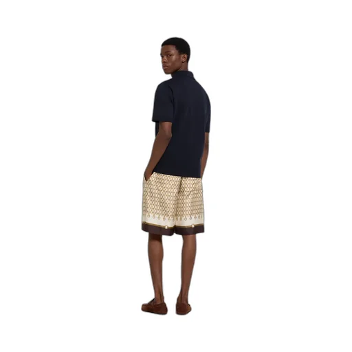 Printed Silk Twill Shorts
