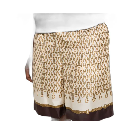Printed Silk Twill Shorts