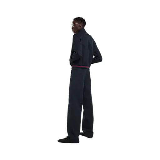 Cotton Twill Pants With Embroidery