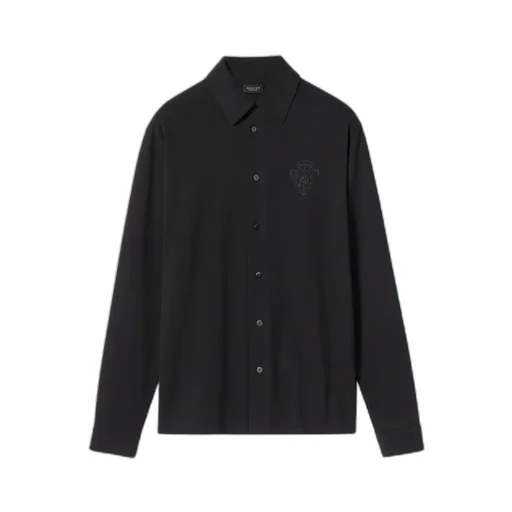 Cotton Piquet Shirt With Embroidery