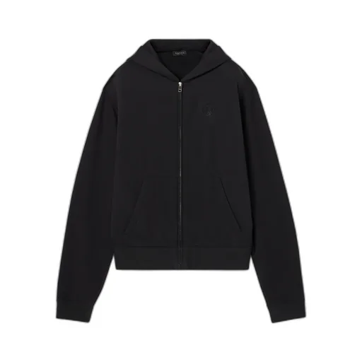 Cashmere Blend Zip Jacket With Embroidery