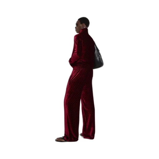 Gg Stretch Velvet Devoré Zipped Jacket