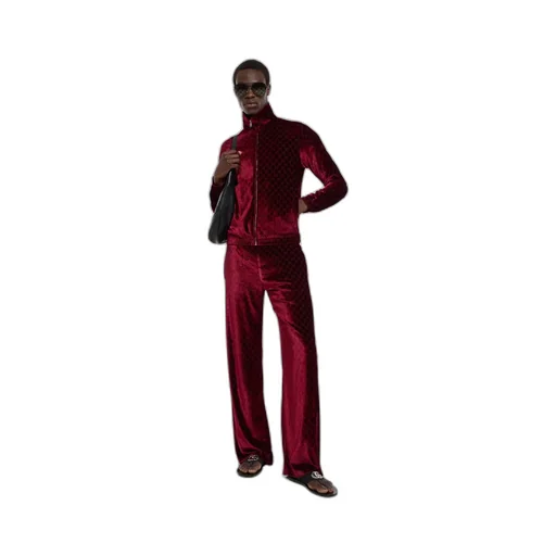 Gg Stretch Velvet Devoré Zipped Jacket
