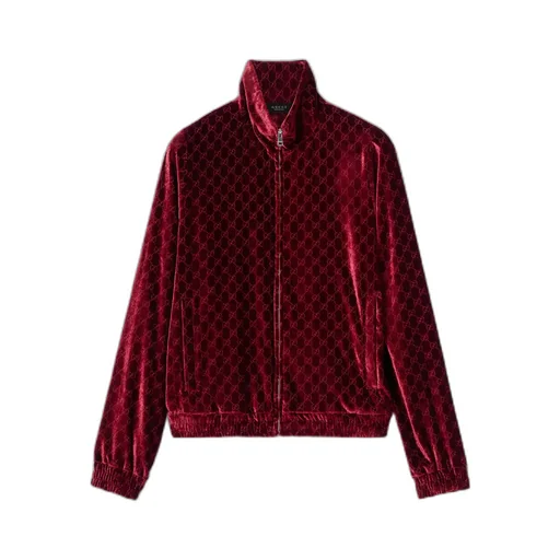 Gg Stretch Velvet Devoré Zipped Jacket