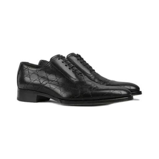 Lace-Up Shoe With Lasered Gg