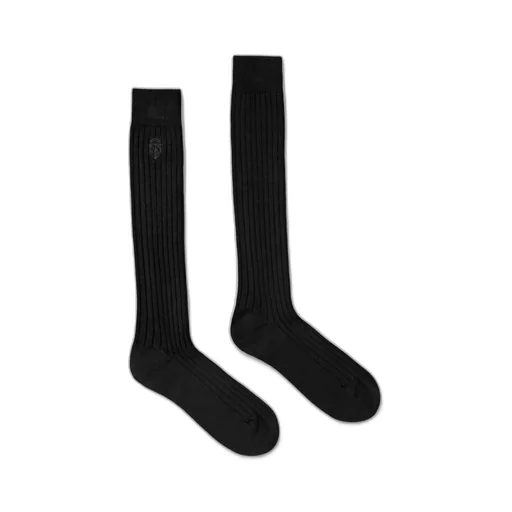 Knit Cotton Socks With Embroidery