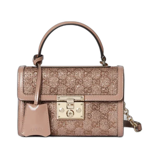 Padlock Crystal Small Top Handle Bag