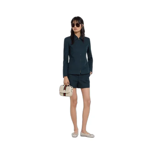 Gg Cotton Gabardine Zip Jacket