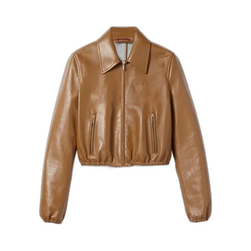 Leather Jacket With Gucci Logo