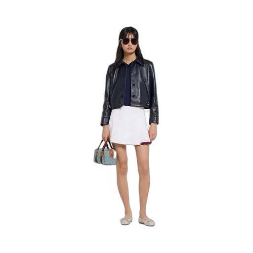 Shiny Leather Jacket With Horsebit