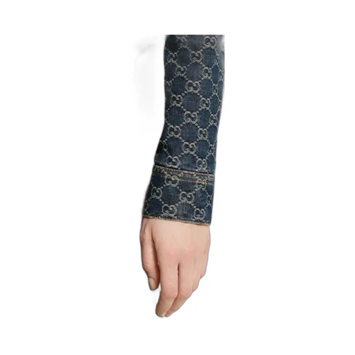 Gg Cotton Denim Jacquard Skirt