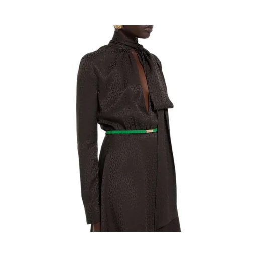 Horsebit Silk Jacquard Dress