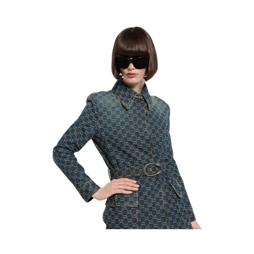 Gg Cotton Denim Jacquard Jacket